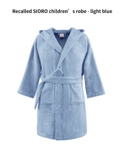 Recalled SIORO children's robe - light blue